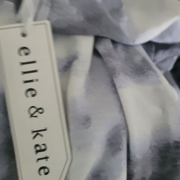 ELLIE and kate Gray/white Tye Dye Short Set size 1xlarge NWT short Top / pants - Picture 11 of 11